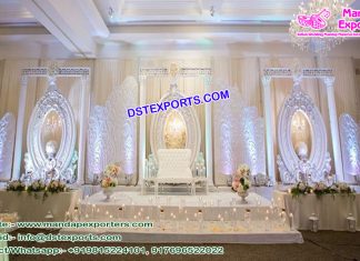 Grand Asian Wedding White Stage Set Grand Asian Wedding White Stage Set