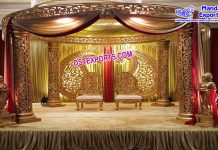 Wedding Fiber Carved Round Mandap With Paisley Wedding Fiber Carved Round Mandap With Paisley