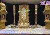 Exclusive Golden Wedding Stage With Temples Exclusive Golden Wedding Stage With Temples