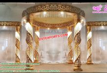 Glorious Wedding Golden Fiber Crystal Mandap Glorious Wedding Golden Fiber Crystal Mandap