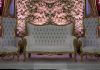 Newly Designed High Back White Gold Furniture Set Newly Designed High Back White Gold Furniture Set
