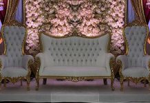Newly Designed High Back White Gold Furniture Set Newly Designed High Back White Gold Furniture Set