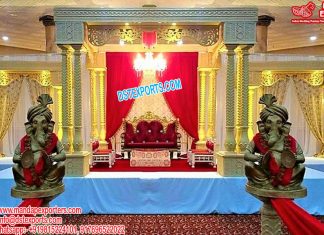 Unique Fiber Triple Pillar Wedding Mandap Texas