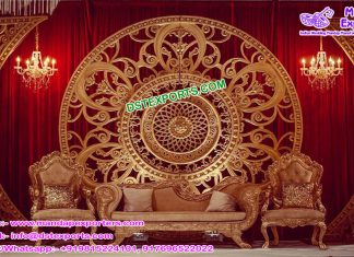 Wedding Stage Golden Round Back-Frame Wedding Stage Golden Round Back-Frame