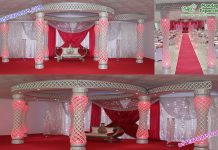 Elegant Wedding Fiber Crystal Mandap Set Elegant Wedding Fiber Crystal Mandap Set