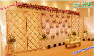 Elegant Wedding Stage with Candle Back Walls