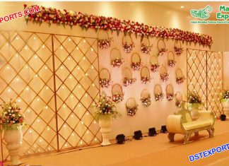 Elegant Wedding Stage with Candle Back Walls Elegant Wedding Stage with Candle Back Walls