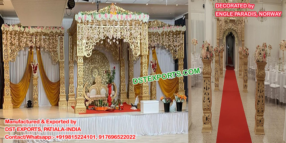 Exclusive Wedding Golden Bollywood Mandap Norway