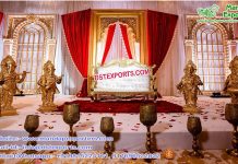 Royal Wedding Stage Decoration with Musical Ganesha Statues Royal Wedding Stage Decoration with Musical Ganesha Statues