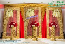Special Wedding Gold Back-Frames with Crystal Chains Special Wedding Gold Back-Frames with Crystal Chains