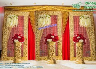 Special Wedding Gold Back-Frames with Crystal Chains Special Wedding Gold Back-Frames with Crystal Chains