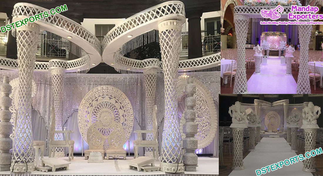Classical Wedding Silver Butterfly Mandap Paris