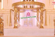 Gorgeous Golden Fiber Crystal Wedding Mandap Gorgeous Golden Fiber Crystal Wedding Mandap