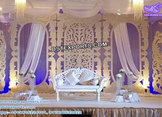 Latest Wedding Stage White Back-frame Setup