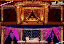Marvelous Wedding Golden Mandap Cum Stage London Marvelous Wedding Golden Mandap Cum Stage London