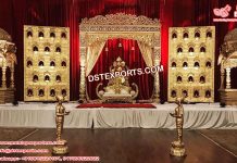 Rajwada Theme Wedding Stage with Temples
