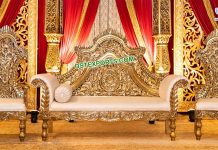 Royal Golden Metal Carved Sofa With Chairs Royal Golden Metal Carved Sofa With Chairs