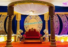 Royal Wedding Mandap With Back Frame Setup Royal Wedding Mandap With Back Frame Setup