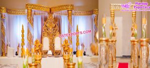 Stylish Wedding Golden Butterfly Mandap New York
