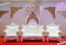 Asian Wedding Stage Leather Tufted Panels