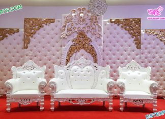 Asian Wedding Stage Leather Tufted Panels