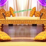 Designer Golden Backless Couch For Mehndi Stage
