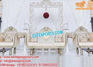 Eminent Wedding Stage Silver Sofa Set