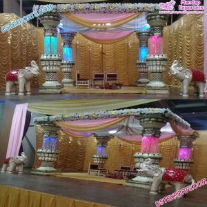 Exclusive Wedding Lotus Fiber Crystal Mandap