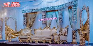Elegant Fiber Crystal Half Moon Wedding Stage
