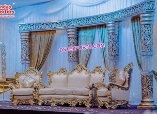 Elegant Fiber Crystal Half Moon Wedding Stage Elegant Fiber Crystal Half Moon Wedding Stage