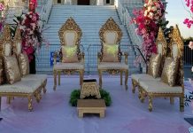 Gujarati Wedding Golden Mandap Chairs Set Gujarati Wedding Golden Mandap Chairs Set