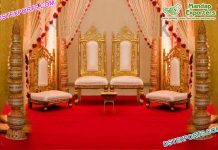 Indian Wedding Golden Mandap Chairs Set Indian Wedding Golden Mandap Chairs