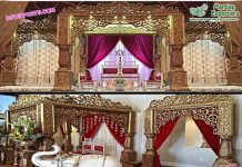 Stylish Golden Bollywood Wedding Mandap Stylish Golden Bollywood Wedding Mandap
