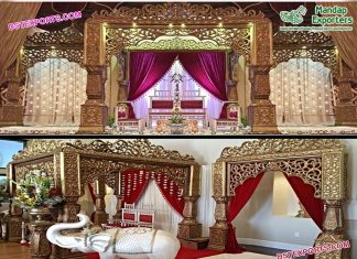Stylish Golden Bollywood Wedding Mandap Stylish Golden Bollywood Wedding Mandap