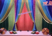 Zari Backdrop Curtains For Sangeet Ceremony Zari Backdrop Curtains For Sangeet Ceremony