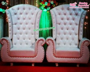 European Style Leather Throne Wedding Chairs