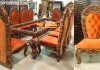 Antique Finish Wooden Carved Dining Furniture