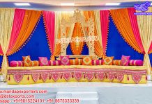 Attractive Mehndi & Sangeet Wedding Backdrop Curtain