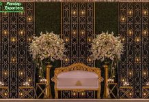 Candlelit Wedding Stage Backdrop Decoration