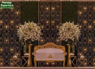 Candlelit Wedding Stage Backdrop Decoration