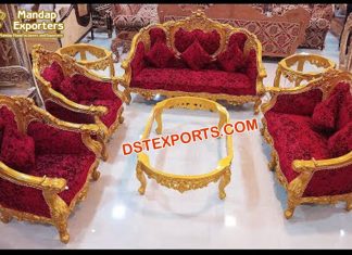 Fancy Teak Wood Home Decor Sofa Set