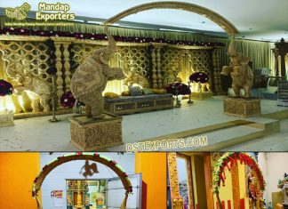 Fiber Elephant Statues For Wedding Decoration