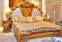 Luxury Home Decor Teak Wood Bed Furniture