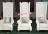 Modern High Back Leather Wedding Chair
