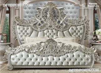 Silver Crown Antique Hand Carved Bed
