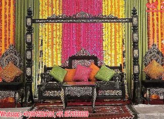 Antique Wooden Carved Swing For Wedding