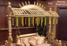 Beautiful Wedding Mehndi Stage Jhula Decor