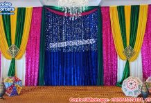 Colorful Sangeet Stage Backdrop Curtains For Wedding Colorful Sangeet Stage Backdrop Curtains For Wedding