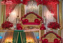 Elegant Wedding Reception Arch Candle Walls