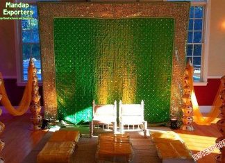 Embroidered Mandap Backdrop Curtains For Wedding